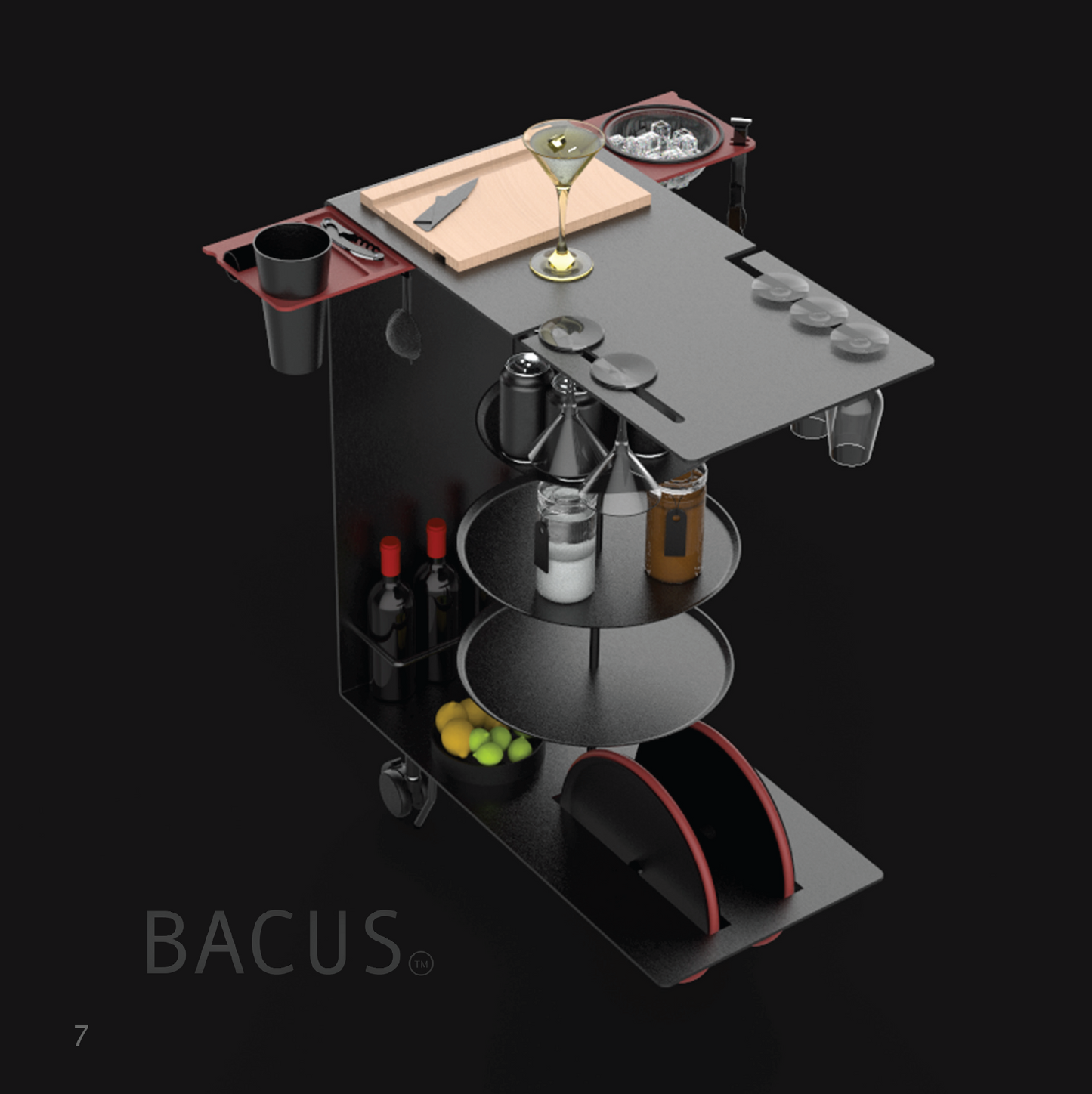 BACUS SERVING TROLLEY/BAR CART